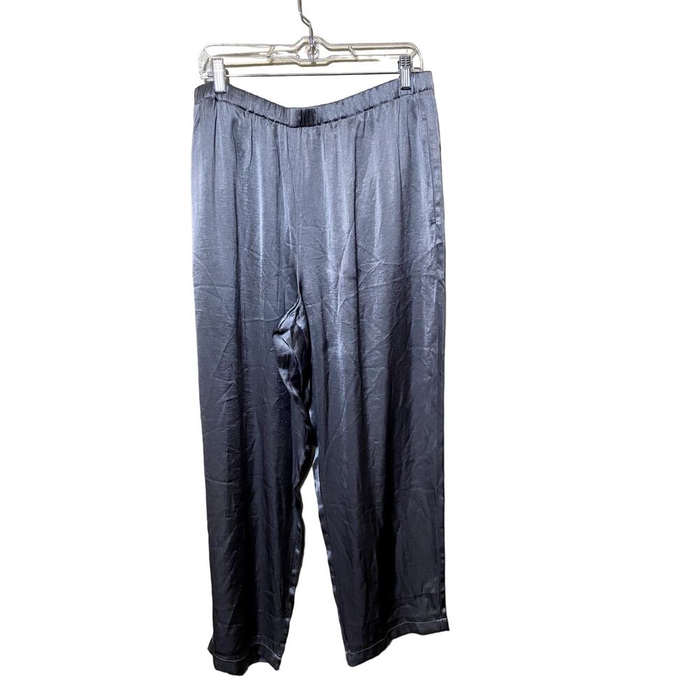 Madewell Pants Women Large Grey Gray Silver Metallic Satin NWT FLAW